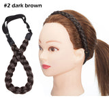 S-noilite Bohemian Plaited Headband Synthetic Braids Hair With Adjustable Belt Hairpiece Hair For Woman Hair Style Accessories