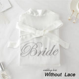Summer Lace Sleepwear for Bride & Bridesmaid Wedding Robe Gown Solid Embroidery Kimono Bathrobe