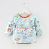 Baby Bandana Bibs Cute Cartoon Bibs Waterproof Infant Eating Children Drawing Long Sleeve Apron Baby Self Feeding Bib