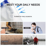 10pcs Safety Full Face Shield Anti-droplet Protective Faceshield Cover Visor Dust Proof Fog Screen Transparent for dropshipping