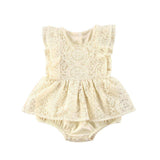 0-24 Months  Newborn Baby Girl Flower Clothes Long Sleeve Lace Romper Dress One-Pieces Outfit - shopwishi 