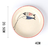 FANCITY Japanese Underglaze Hand-painted 7-inch Ceramic Household Ramen Bowl Soup Bowl Commercial Restaurant Noodle Bowl Large