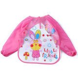 Baby Bandana Bibs Cute Cartoon Bibs Waterproof Infant Eating Children Drawing Long Sleeve Apron Baby Self Feeding Bib