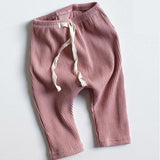 Baby Boys Girls Solid Leggings Toddler Ribbed Pp Pants Little Boy Casual Harems Pants Kids Trousers Bottoming Pant