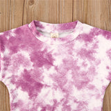 Infant Baby Girls Tie-dye Printed Clothes Sets For 1-5Y Summer Short Sleeve Print Boy T Shirts Tops+Shorts Pants Kids Boy Suits