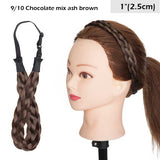 S-noilite Bohemian Plaited Headband Synthetic Braids Hair With Adjustable Belt Hairpiece Hair For Woman Hair Style Accessories