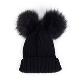 Children Winter Infant Newborn Kids Baby Wool Knitted Hat Cap Beanie With Two Double Pom Pom Beanie For Cute Boys Girl 1-3Years