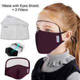 Child Dustproof Outdoor Face Protective Face Mask with Eyes Shield + 2 Filters Face Mascarillas Cosplay Costume Accessories