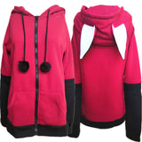 Animal Fox Ear Cosplay Costumes Hoodie Coat Warm Orange Sweatshirt Unisex Hoodies