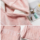 New Hooded Flannel Men's Pajama Pants 2 Pieces/Set Winter Thick Warm Sleepwear For Couples Casual Loose Home Costumes Set