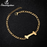 A-Z Letter Jewelry Personalize Initial Bracelets Bangles for Women Stainless Steel Alphabet Charm Bracelet Name Bijoux Pulseiras