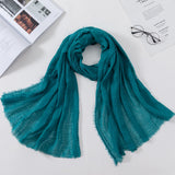 Muslim Women Crinkle Hijab Scarf Soft Solid Cotton Head ScarvesTurban Shawls and Wraps hijab femme musulman kopftuch