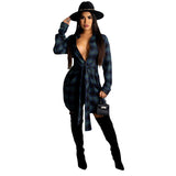 ANJAMANOR Fashion Plaid Print Button Up Long Sleeve Shirt Dress Fall Clothes for Women Sexy Casual Short Dresses D30-DD32