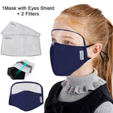 Child Dustproof Outdoor Face Protective Face Mask with Eyes Shield + 2 Filters Face Mascarillas Cosplay Costume Accessories