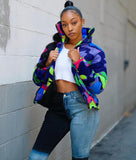 Camo Print Winter Jacket Women Festival Warm Parka Down Bubble Coat Top Warm Thick Parka Couple Wear Crop Puffer Jacket 4XL