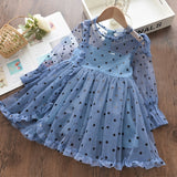 Bear Leader Girls Clothes Long Sleeves Cartoon Embroidery Female Children's Dresses