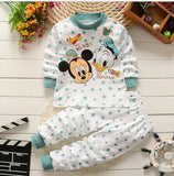 Children's Cotton Boys and Girls Baby Cotton Underwear Set Children's Autumn Clothes Long Pants Home Service Baby Clothes