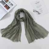 Muslim Women Crinkle Hijab Scarf Soft Solid Cotton Head ScarvesTurban Shawls and Wraps hijab femme musulman kopftuch