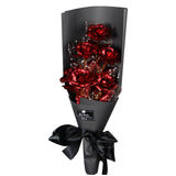 24K Foil Plated Gold Rose Bouquet Proposal Gift Flowers Box Wedding Decor