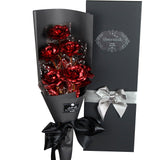 24K Foil Plated Gold Rose Bouquet Proposal Gift Flowers Box Wedding Decor