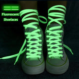 1 Pair Luminous Shoelaces Flat Sneakers Canvas Shoe Laces Glow In The Dark Night Color Fluorescent Shoelace 80/100/120/140cm - shopwishi 