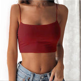 New Fashion Women Sexy Crop Tops Solid Summer Camis Women Casual Tank Tops