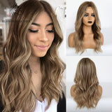 Blonde Unicorn Long Blonde Synthetic Wig for Black White Women Daily Use Middle Part Hair Wigs Water Wave Heat Resistant Fiber