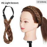 S-noilite Bohemian Plaited Headband Synthetic Braids Hair With Adjustable Belt Hairpiece Hair For Woman Hair Style Accessories