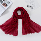 Muslim Women Crinkle Hijab Scarf Soft Solid Cotton Head ScarvesTurban Shawls and Wraps hijab femme musulman kopftuch