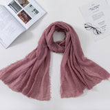 Muslim Women Crinkle Hijab Scarf Soft Solid Cotton Head ScarvesTurban Shawls and Wraps hijab femme musulman kopftuch