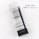 20pcs/pack Multi-color Washi Tape Scrapbooking Decorative Adhesive Tapes Paper Japanese Stationery Sticker