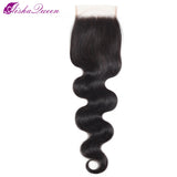 Brazilian Human Hair Closure 4*4 Lace Closure Body Wave swiss Lace Closure 8-20 Inch Free/Middle Part Non Remy Hair Weaving