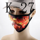 Anime Printed Mask Naruto/Tokyo Ghoul/Attack on Titan Mask Reusable Face Shield Breathable mask