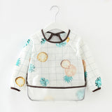 Baby Bandana Bibs Cute Cartoon Bibs Waterproof Infant Eating Children Drawing Long Sleeve Apron Baby Self Feeding Bib