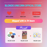 Blonde Unicorn Long Blonde Synthetic Wig for Black White Women Daily Use Middle Part Hair Wigs Water Wave Heat Resistant Fiber