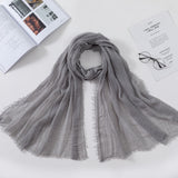 Muslim Women Crinkle Hijab Scarf Soft Solid Cotton Head ScarvesTurban Shawls and Wraps hijab femme musulman kopftuch