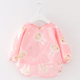 Baby Bandana Bibs Cute Cartoon Bibs Waterproof Infant Eating Children Drawing Long Sleeve Apron Baby Self Feeding Bib