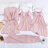 Women Robe Suit Pajamas Nighty&Satin Kimono Bathrobe Gown Nightdress Silky Lace Sleep Set Nightwear Sexy Nightgown