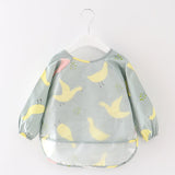 Baby Bandana Bibs Cute Cartoon Bibs Waterproof Infant Eating Children Drawing Long Sleeve Apron Baby Self Feeding Bib