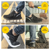 Indestructible Shoes Men and Women Steel Toe Safety Shoes Anti Smashing Men Work Footwear EVA Lightweight Breathable Sneakers