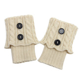 Women Winter Knitting Leg Warmers Boot Cover Keep Warm Socks Solid Color Socks Boot Warmers Boot Toppers