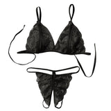 Women Lingerie Underwear Set Sexy Lace Transparent Bra G-String  H9