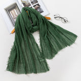 Muslim Women Crinkle Hijab Scarf Soft Solid Cotton Head ScarvesTurban Shawls and Wraps hijab femme musulman kopftuch