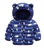 Cute 1- 5y baby girls jacket kids boys Light down coats with ear hoodie spring girl clothes infant children's clothing  for boys