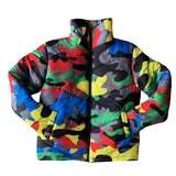 Camo Print Winter Jacket Women Festival Warm Parka Down Bubble Coat Top Warm Thick Parka Couple Wear Crop Puffer Jacket 4XL