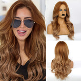 Blonde Unicorn Long Blonde Synthetic Wig for Black White Women Daily Use Middle Part Hair Wigs Water Wave Heat Resistant Fiber