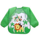 Baby Bandana Bibs Cute Cartoon Bibs Waterproof Infant Eating Children Drawing Long Sleeve Apron Baby Self Feeding Bib