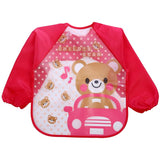 Baby Bandana Bibs Cute Cartoon Bibs Waterproof Infant Eating Children Drawing Long Sleeve Apron Baby Self Feeding Bib