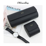 Customized PU Leather Travel Watch Roll New Watch Organizer With Slid in out Pillow Men 1 Watch Display Storage Box