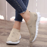 Rimocy Plus Size 46 Breathable Mesh Platform Sneakers Women Slip on Soft Ladies Casual Running Shoes Woman Knit Sock Shoes Flats